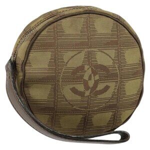 CHANEL New Travel line Pouch Nylon Beige CC